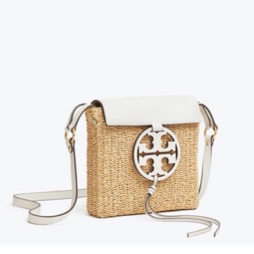 Tory Burch Miller Straw Crossbody Bag